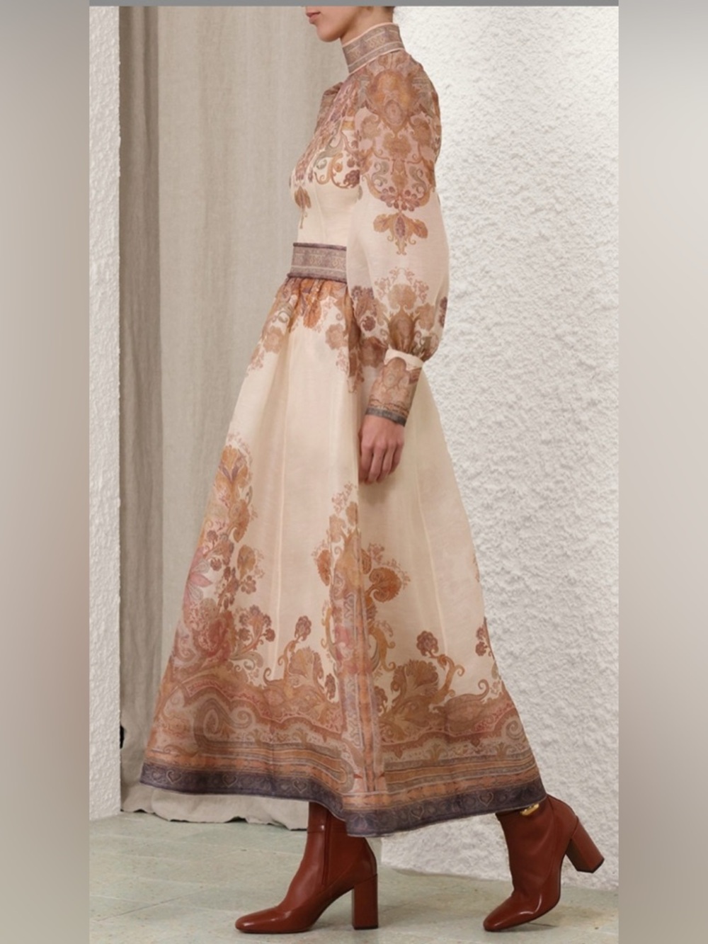 NWT $1,150 Zimmermann Illustration Maxi Skirt Cream Paisley Motif Size AU 2 US 8 - Picture 5 of 16